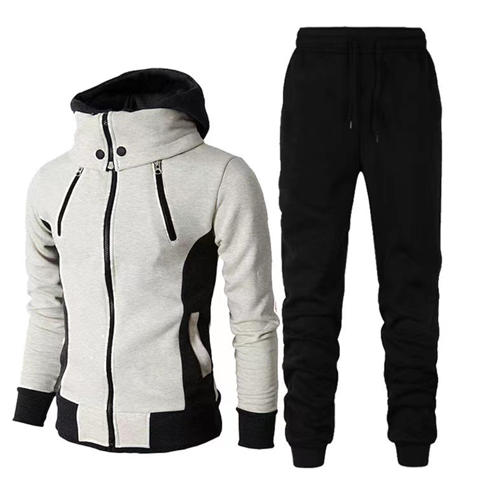 Qxutpo Mens Fall Outfits Tracksuit 2 Piece Hoodie Sweatsuits Casual