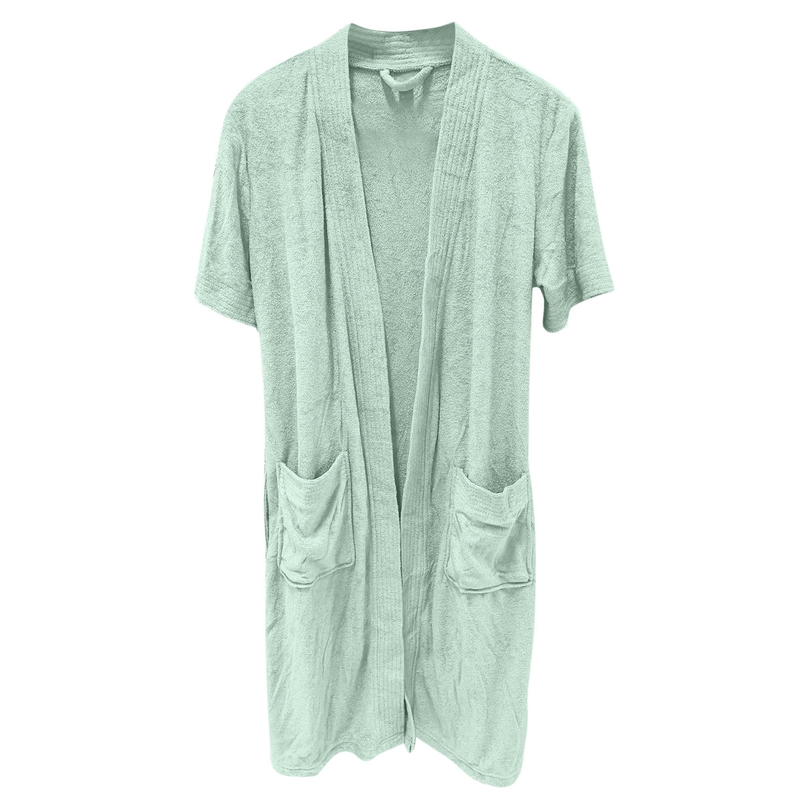 Qxutpo Mens Pajamas Set Home Bathrobe Towel Material Thin Short Sleeved ...