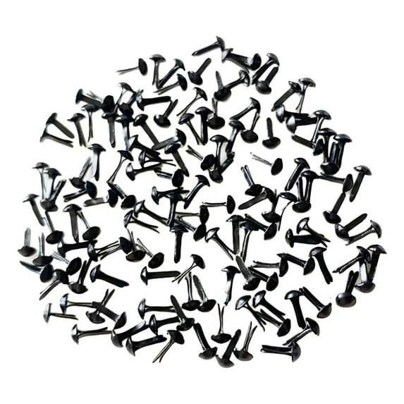 Qyaukm 100-Pack Black Mini Brad Fasteners, Small Metal Paper Fasteners for Scrapbooking, Card Making, DIY Crafts and Decorative Projects