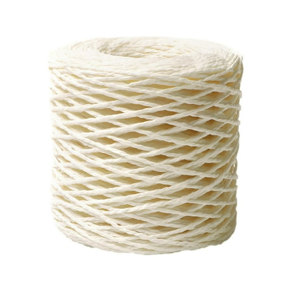Qyaukm 150M Natural Raffia Paper Ribbon, Raffia Straw Perfect for Crafts Straw Weaving Or Bouquets Decoration, Christmas, Birthday Rafia Grass Gift Wrap Ribbon, 1X Raffia Ribbon