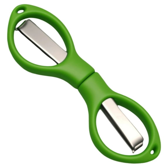 Qyaukm 1Pc Folding Scissors, Green Portable Stainless Steel Telescopic Cutter, Safety Foldable Pocket Badge Small Scissors for Home, Office, Craft, Sewing, Nurse Accessories, Travel