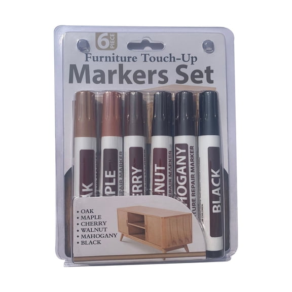 Qyaukm 2-In-1 Furniture Repair & Floor Marking Pen Set, 6 Pack Multi-Purpose Paint Pens for Home Improvement, Odorless & Leak-Proof