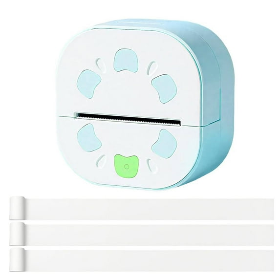 Qyaukm 2026 Sky Blue Bluetooth Sticker Maker D21 - Inkless Thermal Portable Printer | 3 Rolls 57Mm*2.5M Paper Included for youths, Students, Diy Crafts