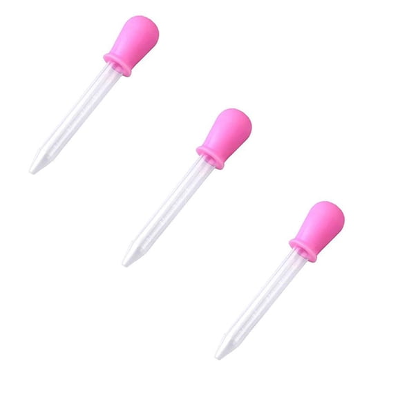 Qyaukm 3PCs 5ml Silicone Liquid Dropper, Graduated Medicine Pipette for Essential Oils, Tinctures & Crafting, Reusable Fine Tip Dispenser for Precise Liquid Transfer, Home Science Supply