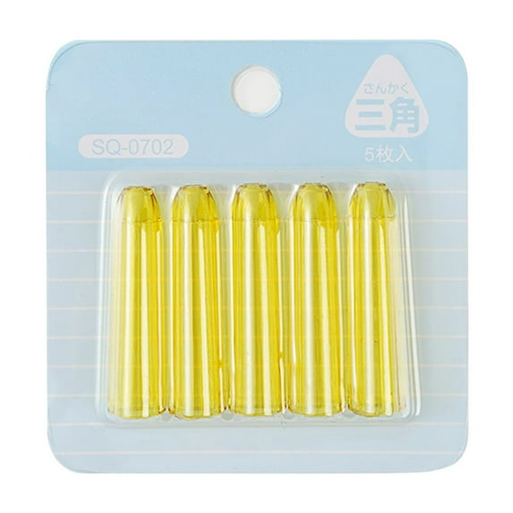 Qyaukm 5 Pieces Pencil Cap - Pencil Tip Protector Colorful Plastic Cover Pencils Extender Holders Pen Toppers for Student Classroom Office Gifts Stationery Supplies - Yellow