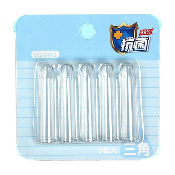 Qyaukm 5 Pieces Pencil Cap - Pencil Tip Protector Colorful Plastic Cover Pencils Extender Holders Pen Toppers for Student Classroom Office Gifts Stationery Supplies - Transparent (Antibacterial)
