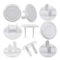 Qyaukm 50Pcs Outlet Plug Covers, Safety Wall Plate Protectors for 2-Prong Sockets, Teen Proofing Home Security, Easy to Install, White, 50X Lids