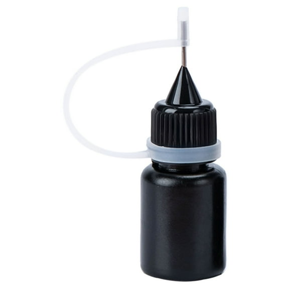 Qyaukm 5Ml Black Stamp Pad Ink Refill, Quick Drying Printing Ink Charger for Self Inking Stamps, High Quality Dye Ink Bottle for Office Supplies, Precise Applicator