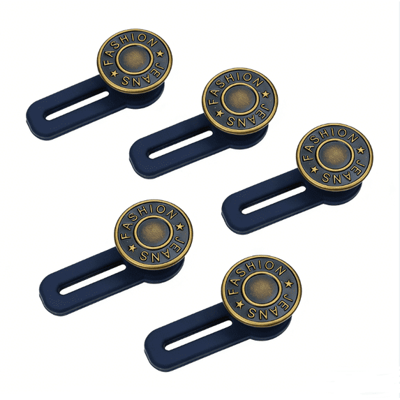 Qyaukm 5PCs Button Extenders for Jeans & Pants, No-Sew Waistband Extender - 11.8 Inch Instant Waist Extender for Men & Women, Pregnancy & Weight Fluctuation