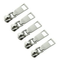 Qyaukm 5Pc Zipper Repair Kit Multifunctional Replacement Zipper Head, Universal Size for Jackets, Bags, and Luggage, Durable Metal and Plastic Fix for Split Tracks