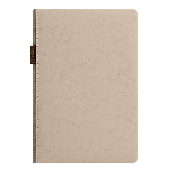Qyaukm A5 Leather Business Notebook, Lay Flat Sewn Binding Lined Journal with Pen Loop, 200 Pages with Ribbon Bookmark, 5 Colors Available