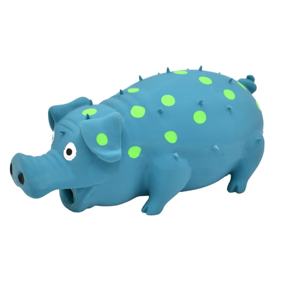 Qyaukm Dog Chew Toy Cute Rubber Squeaky Pig Grunting Noise Maker, Strong Molar Teeth Teething Puppy Toy, Latex Chewable Plaything for Aggressive Chewers