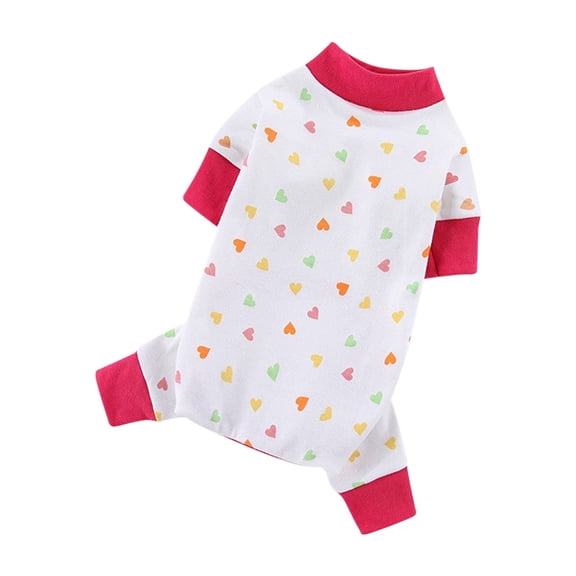 Qyaukm Dog Pajamas Soft 4 Legs Doggie Jammies Striped Dog Pjs Pet Jumpsuit Lightweight Puppy Pjs Clothes Breathable Pajamas Stretchable Outfit Cozy Onesie Sleepwear for Summer