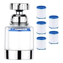 Qyaukm Faucet Filter, 360° Rotating Universal Water Purifier with Pp Cotton, Reduces Fluoride & Heavy Metals for Home Kitchen & Bathroom