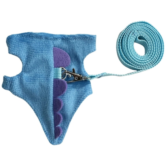 Qyaukm Ferret Harness and Leash Set, Small Animal Vest Harness with Bell and Dinosaur Leash for Baby Chihuahua, Adjustable for Teacup Pets