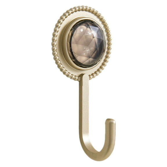 Qyaukm Heavy Duty Adhesive Hooks, Jeweled Wall Mount Hangers Hanging Coat Hooks Decorative Towel Hangers for Kitchen Bathroom - Taupe, 1 9Cm Diamond Traceless Adhesive Hook