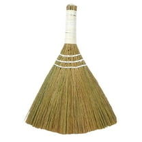 Qyaukm Natural Corn Bristle Household Broom with Ergonomic Handle | Vintage Style, Soft Bristles (No Floor Scratches), Fits Home/Garage/Hallway/Kitchen (Indoor/Outdoor), Homeowners & Cleaners