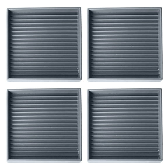 Qyaukm Non-Slip Furniture Pads, 4-Pack Rubber Caster Cups with 2 Sizes (2” Round & 3” Square), Anti-STeen Floor Protectors for Chair Legs, Table, Couch on Hardwood Floors