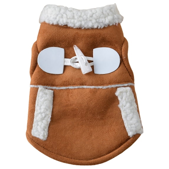 Qyaukm Pet Dog Sweater Size XS, Warm Winter Autumn Coat Costume for Small Breeds, Brown Knit Apparel for Cold Weather Comfort