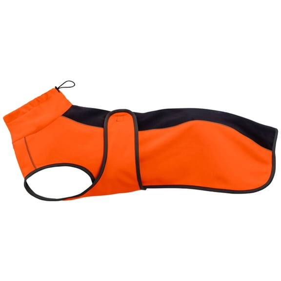 Qyaukm Reflective Dog Coat for Large Dogs, Winter Warm Fleece Vest Jacket with Harness Hole, Orange Water-Resistant Cold Weather Clothes