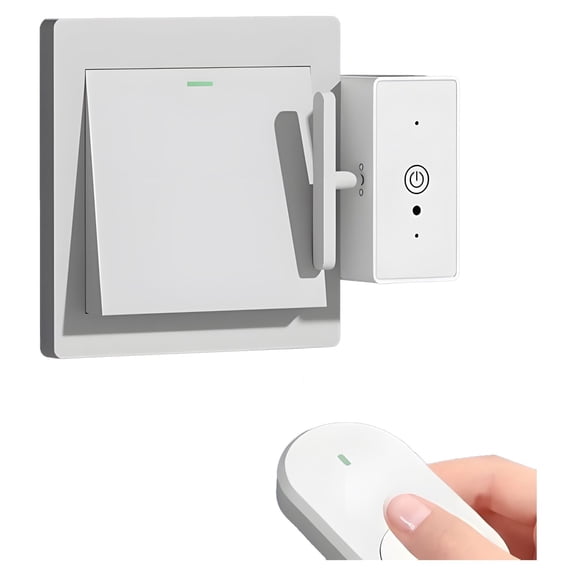 Qyaukm Remote Control Light Switch, Wireless Wall Mount Dimmer, Single Pole Smart Receiver, No Hub Required 180 Days Standby