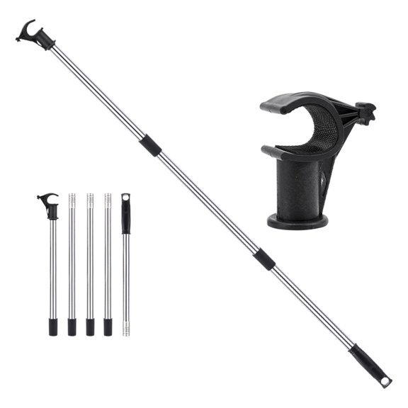 Qyaukm Skylight Opening Pole with Window Hook, Adjustable Length Metal Rod for Vertical & Horizontal Sliding Sash Windows, Loft Vent Crank Tool