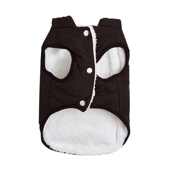 Qyaukm Waterproof Dog Winter Coat, Thick Warm Padded Vest for Small Medium Dogs, Cold Weather Fleece Jacket for Teddy Bichon, Reflective Safety Vest for Outdoor Walks