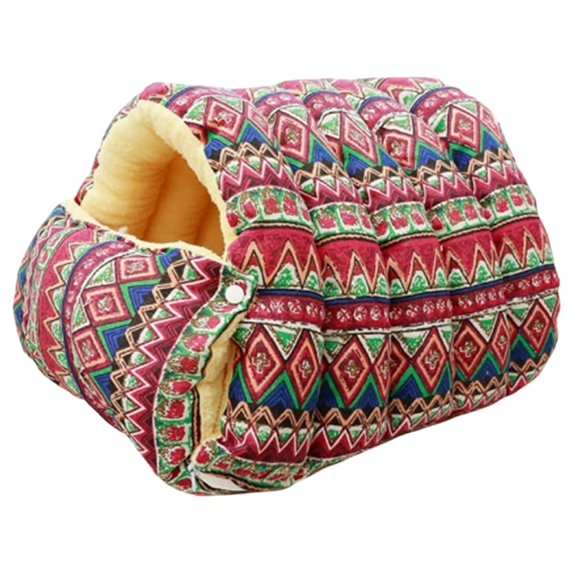Qyaukm Winter Warm Cat Bed, Removable Washable Covered Enclosed Cat House with Anti-Slip Base, Cozy Igloo Style Pet Bed for Indoor Cats and Small Dogs
