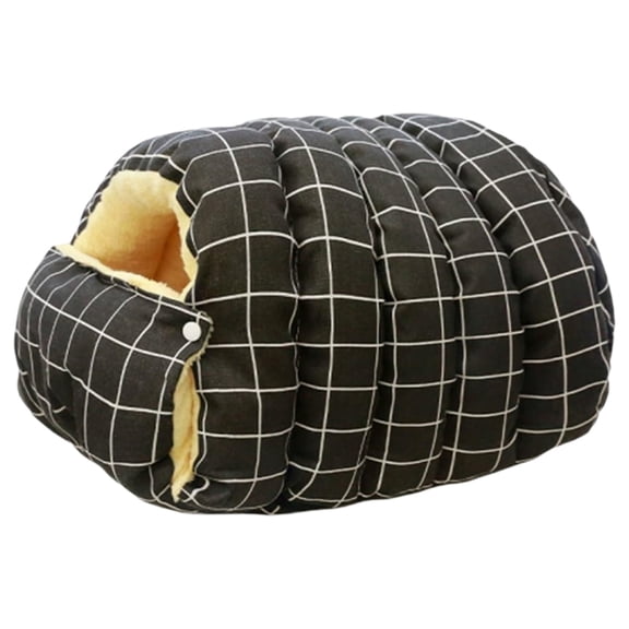 Qyaukm Winter Warm Cat Bed, Removable Washable Covered Enclosed Cat House with Anti-Slip Base, Cozy Igloo Style Pet Bed for Indoor Cats and Small Dogs