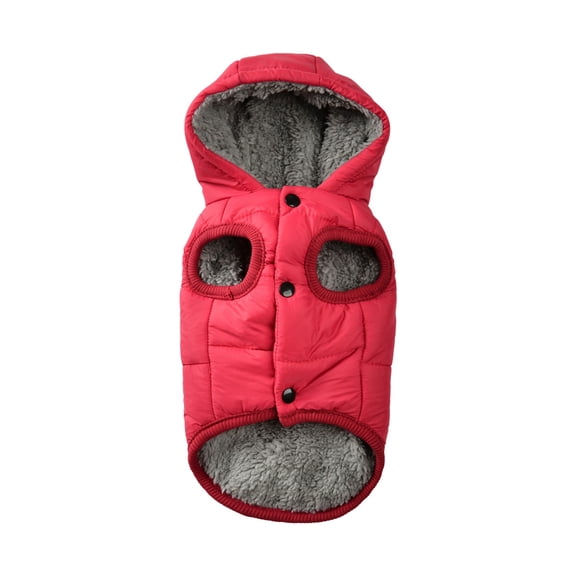 Qyaukm Winter Warm Dog Hoodie with Leash Clip, Cozy Fleece Jacket & 2-in-1 Harness Sweater for Small Medium Dogs, Easy On Belly Strap, Machine Washable Cold Weather Pet Apparel, XL