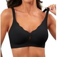 thumbnail image 1 of Qylux Wireless Bras for Women No Underwire Push Up Bras Seamless Full Coverage Comfort Lift Support Soft Everyday bra,Black, 1 of 11