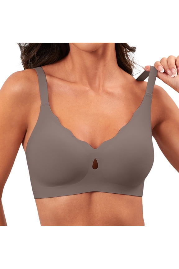 Wireless Bras for Women No Underwire Push Up Bras Seamless Full Coverage Comfort Lift Support Soft Everyday bra,Grey