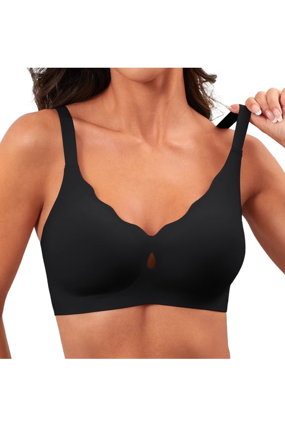 Wireless Bras for Women No Underwire Push Up Bras Seamless Full Coverage Comfort Lift Support Soft Everyday bra,Black