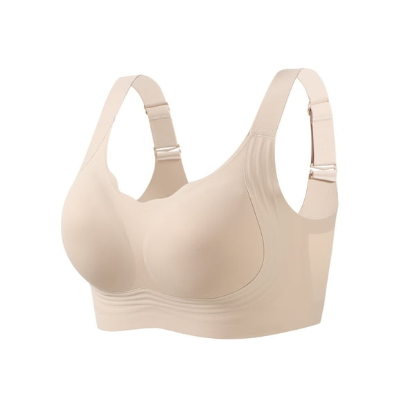 Qylux Womens Wireless Jelly Bra Plus Size Supportive Seamless Bras Full Coverage Push Up Comfortable No Underwire Tshirt Bras
