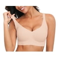 thumbnail image 1 of QYLUX Wireless Comfort Bra for Women - Full Coverage, Seamless, Soft Support, T-Shirt & Sports Bra for Everyday Wear,Nude,M, 1 of 7