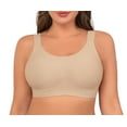 thumbnail image 1 of Qylux Women's Wireless Comfort Bras - Seamless Full Coverage Everyday T-Shirt Bra - Plus Size Soft Padded Bralette,Nude,M, 1 of 11