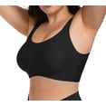 thumbnail image 1 of Qylux Women's Wireless Comfort Bras - Seamless Full Coverage Everyday T-Shirt Bra - Plus Size Soft Padded Bralette,Black,M, 1 of 10