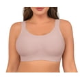 thumbnail image 1 of Qylux Women's Wireless Comfort Bras - Seamless Full Coverage Everyday T-Shirt Bra - Plus Size Soft Padded Bralette,Mauve,(M-4XL), 1 of 10