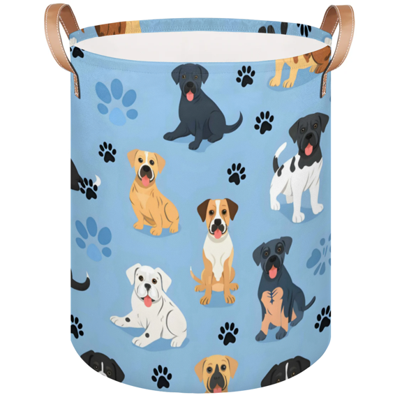 Qzaxky Animal Dog Laundry Basket Organizer Foldable Tall Large Laundry Basket Collapsible Folding Laundry Basket Dirty Clothes Fabric