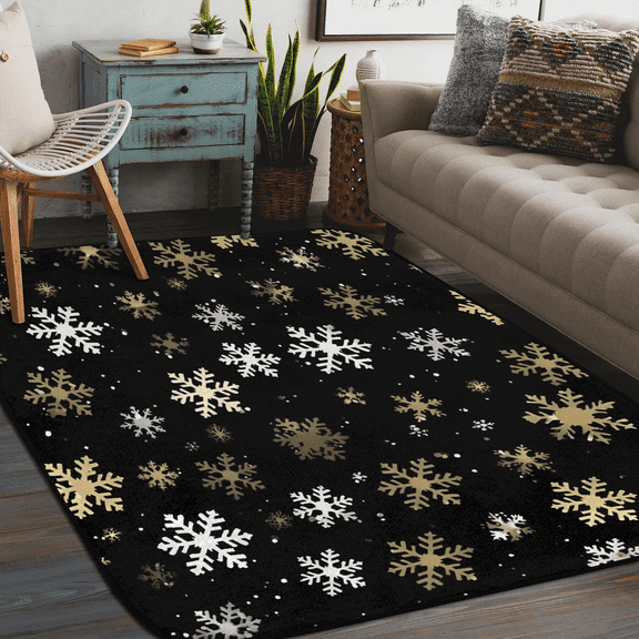 Qzaxky Christmas Rug Area Carpet Anti Slip Washable Door Mat Decorative Rugs for Living Room Bedroom Office etc Christmas Shining Gingerbread 58x80in