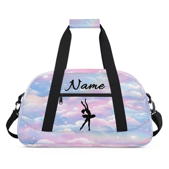 Qzaxky Custom Dance Bag Gym Bag Personalized Duffle Bag Large Dance Bag for Girls with Name Overnight Bag Dreamy Sky