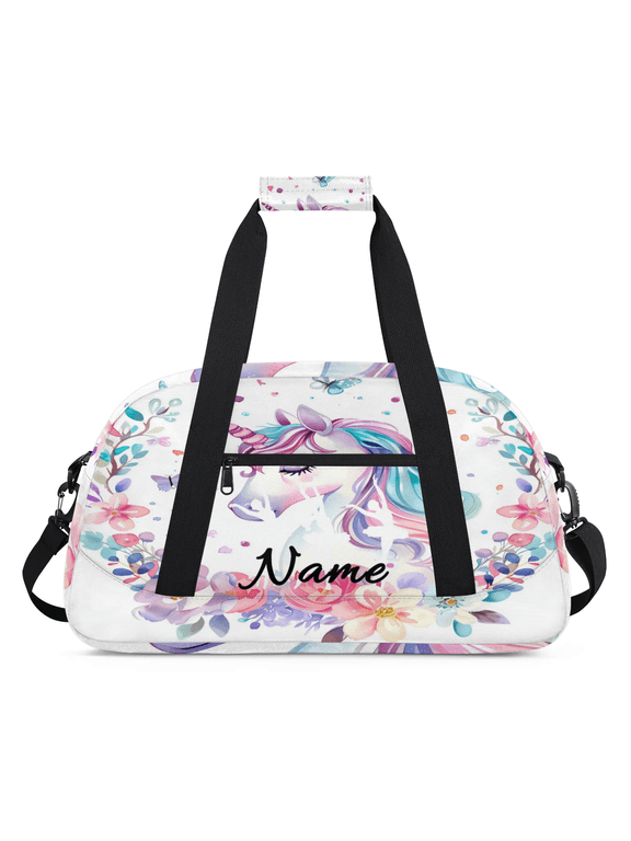 Custom Dance Bag Personalized Gym Bag Duffle Bag Large Dance Bags for Girls with Name Overnight Bag Unicorn Print