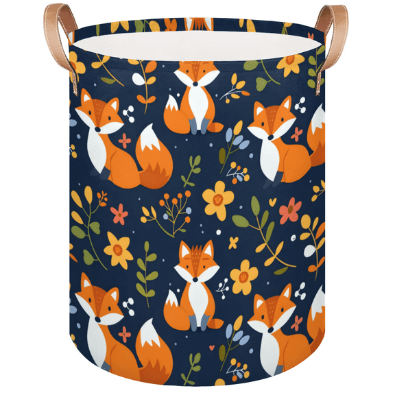 Qzaxky Foxes Laundry Basket Organizer Foldable Tall Large Laundry Basket Collapsible Folding Laundry Basket Dirty Clothes Fabric