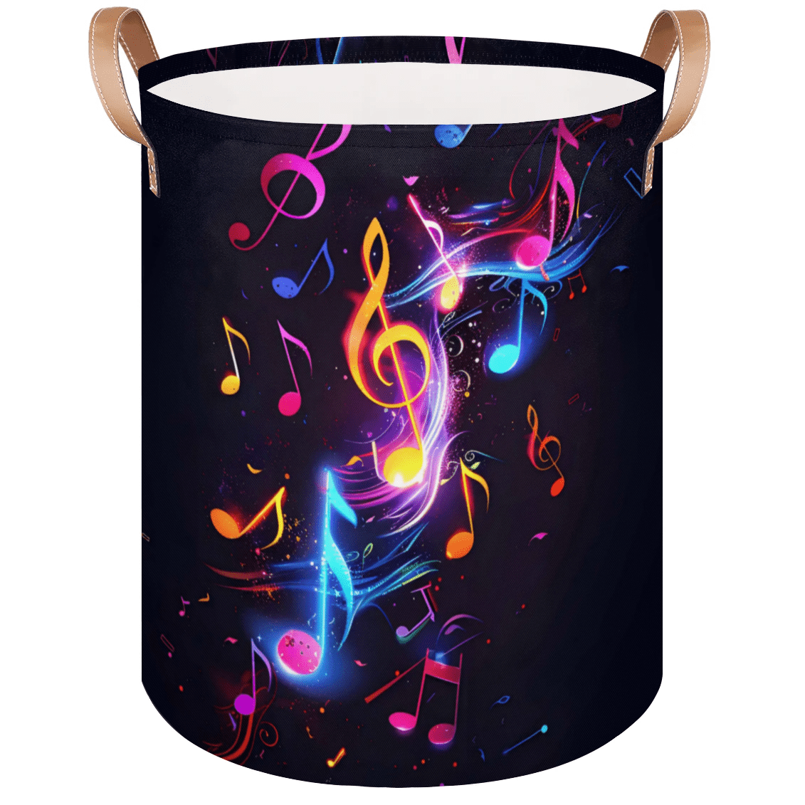 Qzaxky Musical Notes Laundry Basket Organizer Foldable Tall Large ...