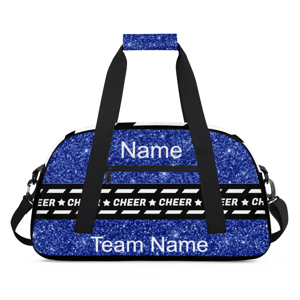 Personalized Cheer Duffel Bag - Custom Name Cheerleading Gym Bag For Women, Blue & Red, Large Capacity Duffel With Multiple Pockets