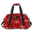 thumbnail image 1 of Qzaxky Personalized Christmas Bag Gym Bag Custom Duffle Bag Christmas Bag with Name Overnight Bag White Snowflakes, 1 of 7