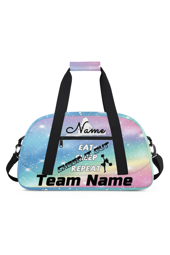 Personalized Dance Bag Gym Bag Custom Duffle Bag Large Dance Bag for Girls with Name Overnight Bag Dreamy Glitter Rainbow