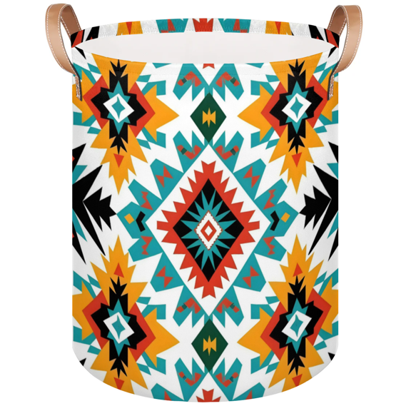 Qzaxky Southwestern Aztec Laundry Basket Organizer Foldable Tall Large Laundry Basket Collapsible Folding Laundry Basket Dirty Clothes Fabric