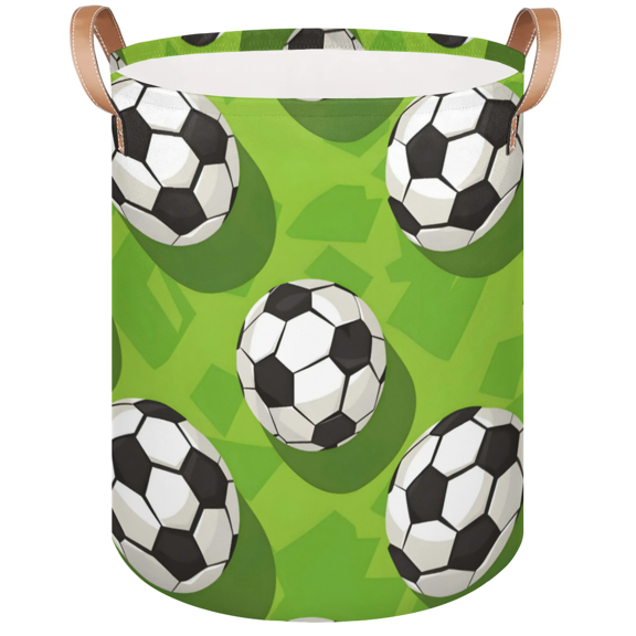 Qzaxky Sport Soccer Ball Laundry Basket Organizer Foldable Tall Large Laundry Basket Collapsible Folding Laundry Basket Dirty Clothes Fabric