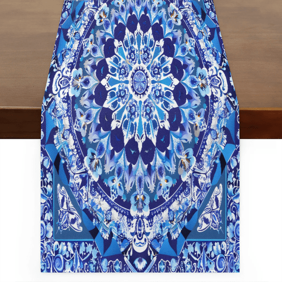 Qzaxky Table Runner Boho Table Runner Bohemian Style Mandala Bohemian Boho Outdoor Table Runner Decoration for Indoor Outdoor Home Dinner Party Wedding Decor 13 x 36 Inch